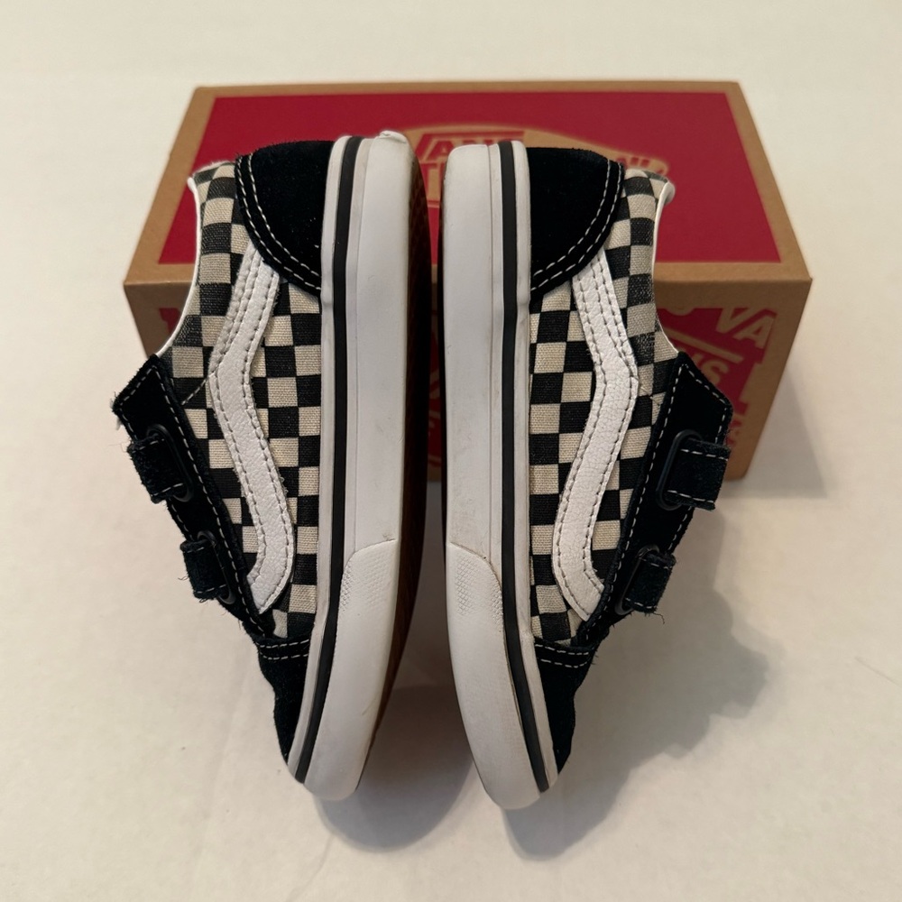 Vans Toddler Old Skool V Checkerboard Black & White Sneakers